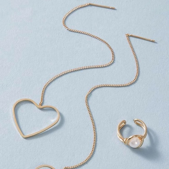 3/$35 RESTOCKED Threaded Heart Earrings & Ear Cuff - Picture 2 of 3